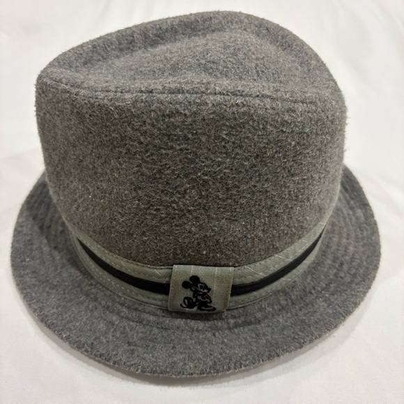 Disney Other - Disneyland Mickey Mouse‎ Wool Felt Gray Fedora Hat Adult